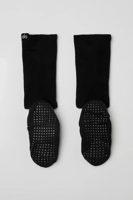 Siren Grip-sokker med stropper for kvinner – svart