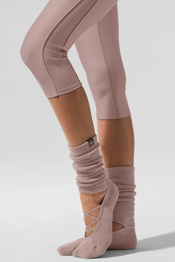 Siren Grip-sokker med stropper for kvinner – taupe