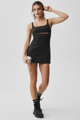 Slice Tennis Kjole – Svart