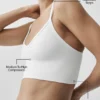 Sømløs modal-bralette med ribbestrikket mønster – hvit