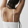 Sømløs modal-bralette med ribbestrikket mønster – hvit