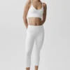 Sømløs modal-bralette med ribbestrikket mønster – hvit