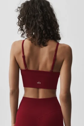 Sømløs modal ribbet Delight-bralette – Summer Romance Red