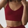 Sømløs modal ribbet Delight-bralette – Summer Romance Red