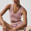 Sømløs Pointelle-singleter – Vintage Pink