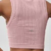 Sømløs Pointelle-singleter – Vintage Pink