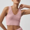Sømløs Pointelle-singleter – Vintage Pink
