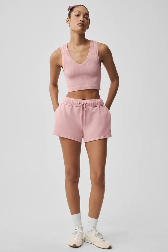 Sømløs Pointelle-singleter – Vintage Pink
