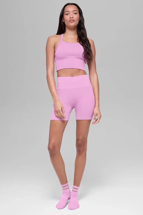 Sømløs ribbet Favorite BH-singleter – Candy Heart Pink