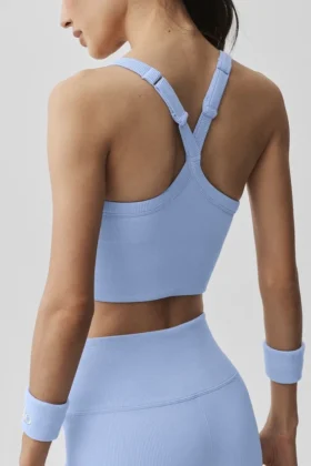 Sømløs ribbet Favorite-BH-singleter – Light Provence Blue
