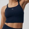 Sømløs ribbet Favorite-BH-singleter – Navy