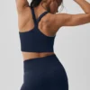Sømløs ribbet Favorite-BH-singleter – Navy