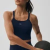 Sømløs ribbet Favorite-BH-singleter – Navy