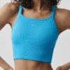 Sømløs ribbet Favorite Bra Singleter – azurblå