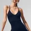 Sømløs ribbet Favorite Onesie – Navy