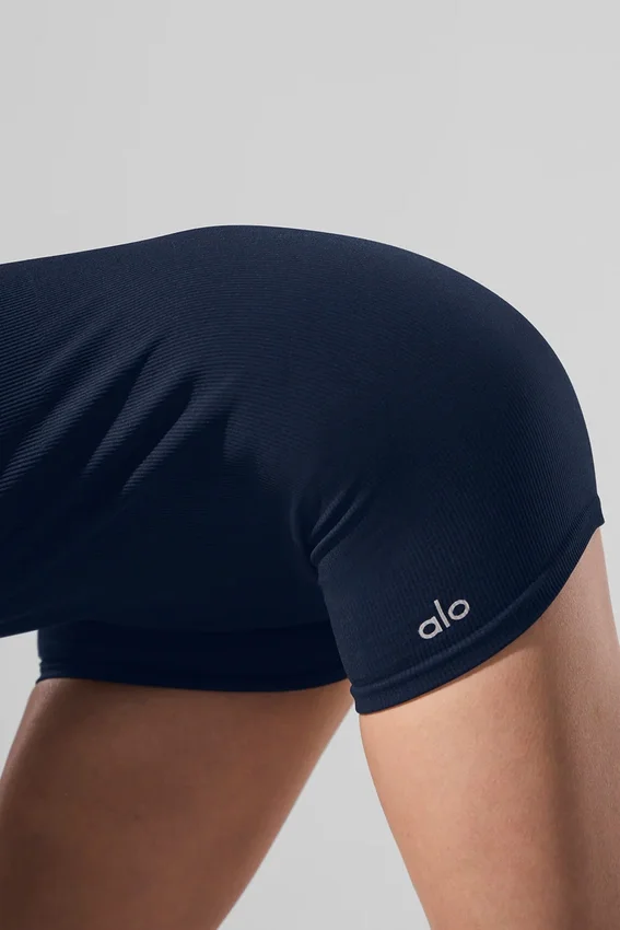 Sømløs ribbet Favorite Onesie – Navy