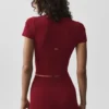 Sømløs, ribbet modal-shorts med korte ermer – Summer Romance Red