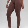 Sømløse High-Waist tights med tofarget ribbestrikk – Brownstone Heather