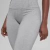 Sømløse High-Waist tights med tofarget ribbestrikk – Light Misty Grey Heather