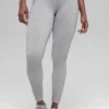 Sømløse High-Waist tights med tofarget ribbestrikk – Light Misty Grey Heather