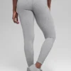 Sømløse High-Waist tights med tofarget ribbestrikk – Light Misty Grey Heather
