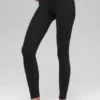 Sømløse High-Waist tights med tofarget ribbestrikk – svart
