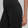 Sømløse High-Waist tights med tofarget ribbestrikk – svart