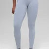 Sømløse High-Waist tights med tofarget ribbestrikk – Winter Frost Heather