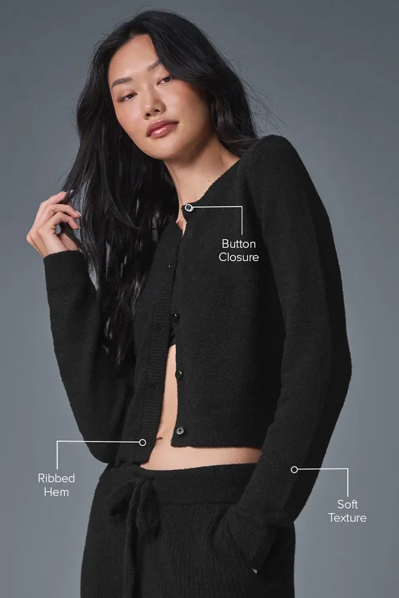 Snuggle up Cropped Cardigan – Svart