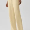 Snuggle up Strikkegenser-bukser med High-Waist og vide ben – Candlelight Yellow