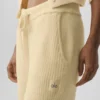 Snuggle up Strikkegenser-bukser med High-Waist og vide ben – Candlelight Yellow