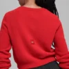 Snuggle up-strikkegenser, kort cardigan – Bright Red