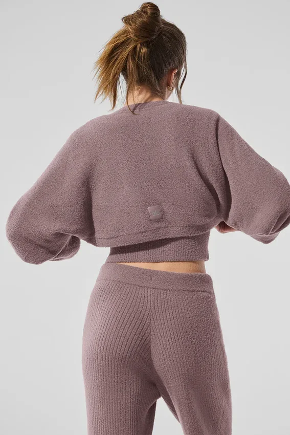 Snuggle up-strikkegenser-sjal – Mushroom