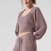 Snuggle up-strikkegenser-sjal – Mushroom