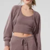 Snuggle up-strikkegenser-sjal – Mushroom