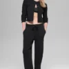 Snuggle up Strikkegensere High-Waist Wide Leg Bukser – Black