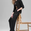 Snuggle up Strikkegensere High-Waist Wide Leg Bukser – Black