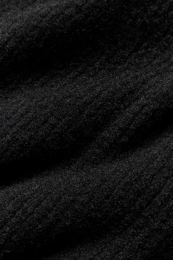 Snuggle up Strikkegensere High-Waist Wide Leg Bukser – Black