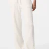 Snuggle up Strikkegensere High-Waist Wide Leg Bukser – Ivory