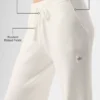 Snuggle up Strikkegensere High-Waist Wide Leg Bukser – Ivory