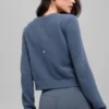 Snuggle up Strikkegensere kort cardigan – Bluestone