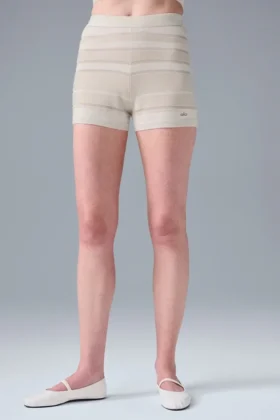 Sport Play strikkede High-Waist shorts – elfenben/alabaster