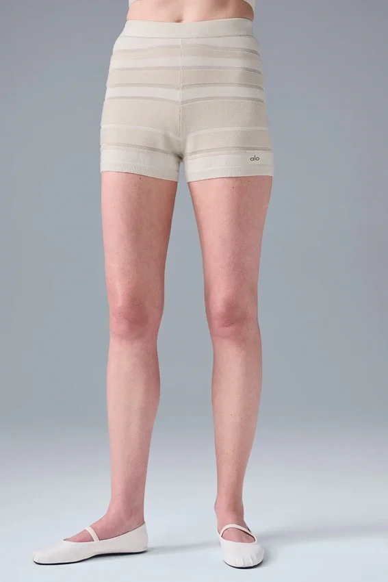 Sport Play strikkede High-Waist shorts – elfenben/alabaster