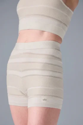 Sport Play strikkede High-Waist shorts – elfenben/alabaster