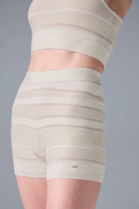 Sport Play strikkede High-Waist shorts – elfenben/alabaster