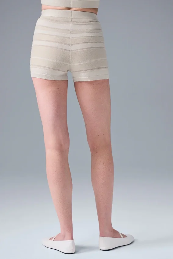Sport Play strikkede High-Waist shorts – elfenben/alabaster