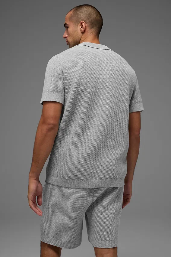 Sports Club strikkegenser – Athletic Heather Grey