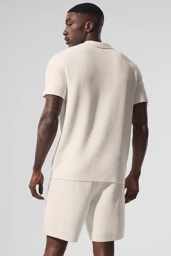 Sports Club Strikkegenser Knit Polo – elfenben