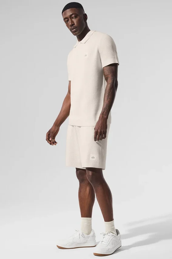 Sports Club Strikkegenser Knit Polo – elfenben
