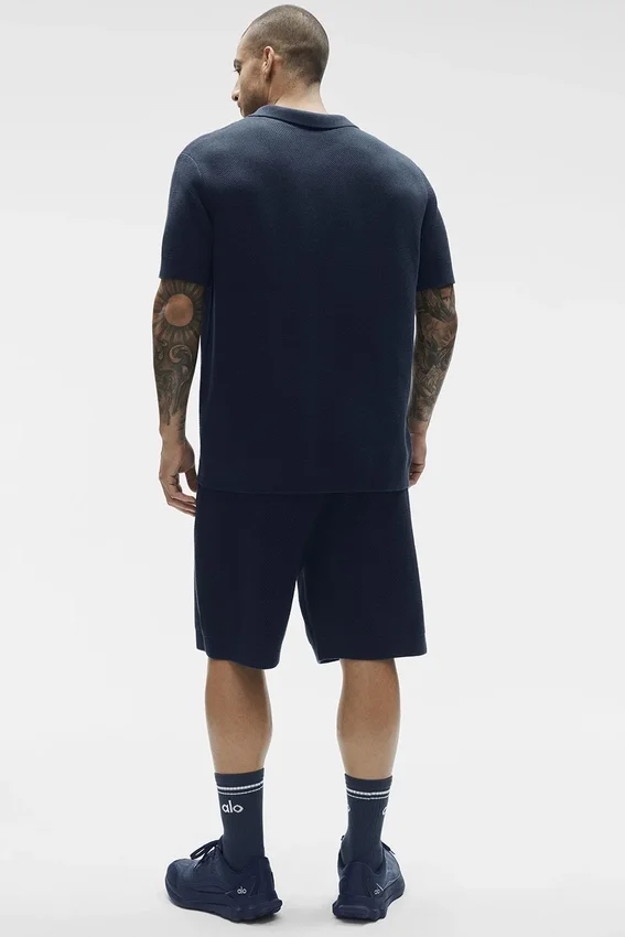 Sports Club Strikkegenser Knit Polo – marineblå